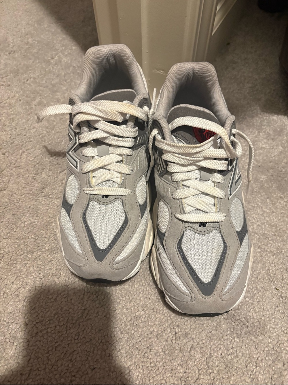 New Balance Gray, White & Cream Retro Runner Sneakers - Picture 5 of 7